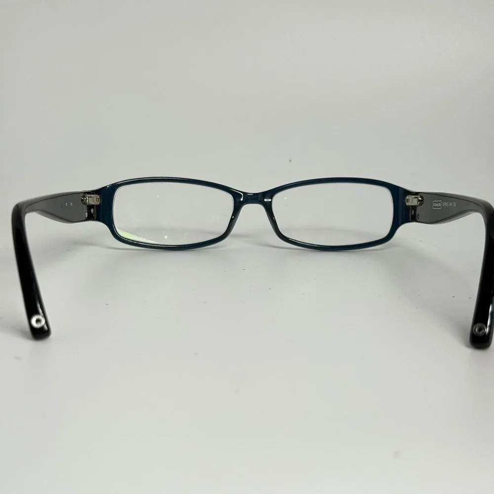Coach Bernice 944 Teal Signature C Pattern Rectangular Eyeglass Frames 135